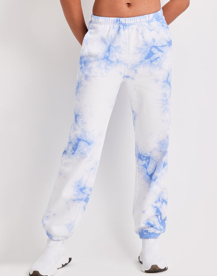 Champion Womens Sweatpants NZ - Galaxy Dye Oversized Blue/White ( 3719-AVDIY )